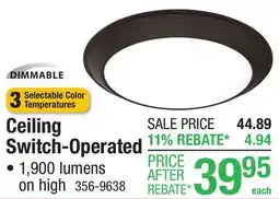 Menards Lithonia Lighting Ceiling Switch-Operated Security Lighting offer