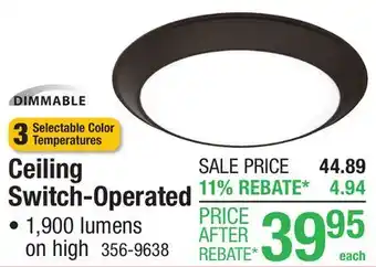 Menards Lithonia Lighting Ceiling Switch-Operated Security Lighting offer