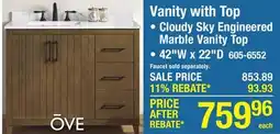 Menards Vanity with Top offer