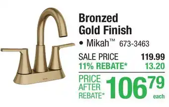 Menards Bronzed Gold Finish offer