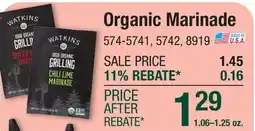 Menards Organic Marinade offer
