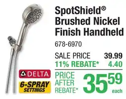 Menards Delta SpotShield Brushed Nickel Finish Handheld Showerheads offer