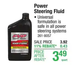 Menards Power Steering Fluid Service offer