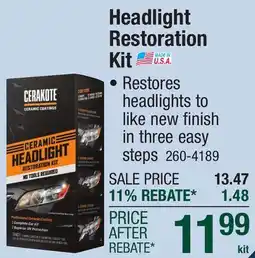 Menards Headlight Restoration Kit offer