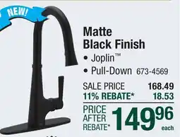 Menards Matte Black Finish Kitchen Faucets offer