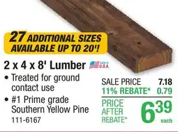 Menards 2 x 4 x 8' Lumber offer