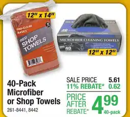 Menards 40-Pack Microfiber or Shop Towels offer