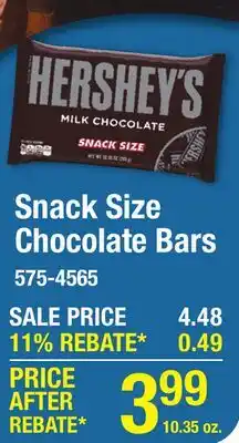 Menards Snack Size Chocolate Bars offer