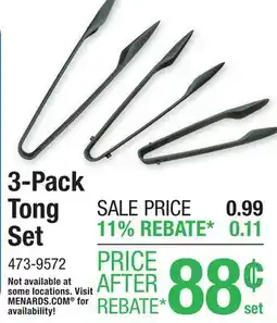 Menards 3-Pack Tong Set offer