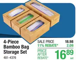 Menards 4-Piece Bamboo Bag Storage Set offer