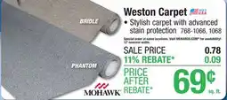 Menards Mohawk Weston Carpet offer