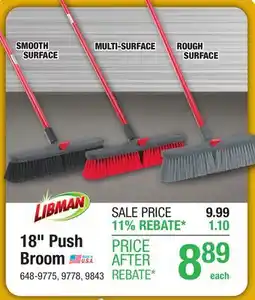 Menards Libman 18 Push Broom offer