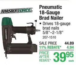 Menards Pneumatic 18-Gauge Brad Nailer offer