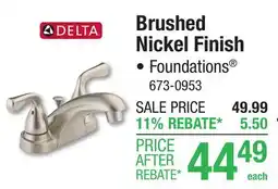 Menards Delta Brushed Nickel Finish offer