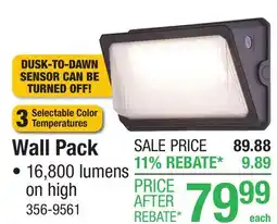 Menards Wall Pack Dusk-to-Dawn LED Security Lighting offer