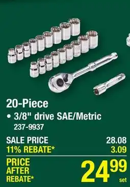 Menards Masterforce 20-Piece Mechanic's Tool Set offer