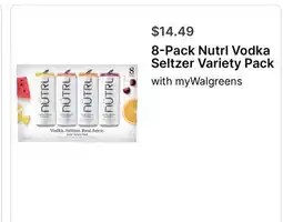 Walgreens 8-Pack Nutrl Vodka Seltzer Variety Pack offer