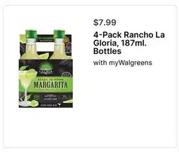 Walgreens 4-Pack Rancho La Gloria, 187ml. Bottles offer