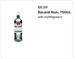 Walgreens Bacardi Rum, 750ml offer