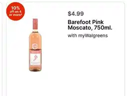 Walgreens Barefoot Pink Moscato, 750ml offer