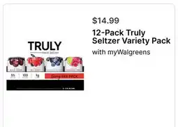 Walgreens 12-Pack Truly Seltzer Variety Pack offer