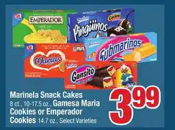 Jewel-Osco Marinela Snack Cakes 8 ct., 10-17.5 oz., Gamesa Maria Cookies or Emperador Cookies 14.7 oz offer