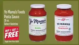 Jewel-Osco Yo Mama's Foods Pasta Sauce offer