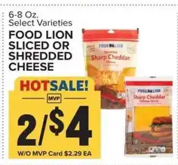 Food Lion FOOD LION SLICED OR SHREDDED CHEESE offer