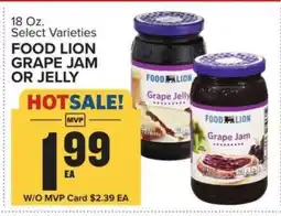 Food Lion FOOD LION GRAPE JAM OR JELLY offer