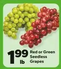 Save a Lot Red or Green Seedless Grapes offer