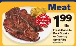 Save a Lot Fresh Bone-In Pork Steaks or Country Style Ribs offer