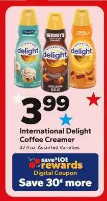 Save a Lot International Delight Coffee Creamer offer