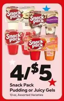 Save a Lot Snack Pack Pudding or Juicy Gels offer