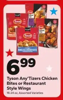 Save a Lot Tyson Any'Tizers Chicken Bites or Restaurant Style Wings offer