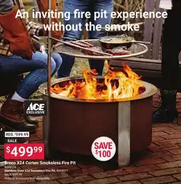 Ace Hardware Breeo X24 Corten Smokeless Fire Pit offer