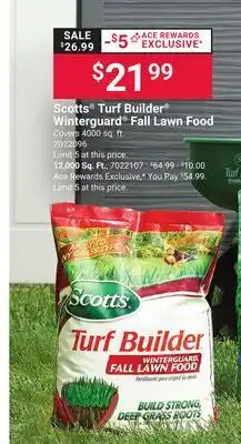 Ace Hardware Scotts Turf Builder Winterguard Fall Lawn Food offer