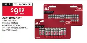 Ace Hardware Ace Batteries offer