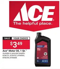 Ace Hardware Ace Motor Oil, 1 Qt offer