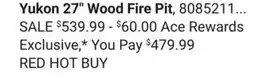 Ace Hardware Yukon 27 Wood Fire Pit offer