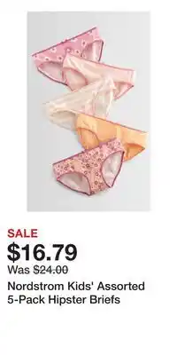 Nordstrom Nordstrom Kids' Assorted 5-Pack Hipster Briefs offer