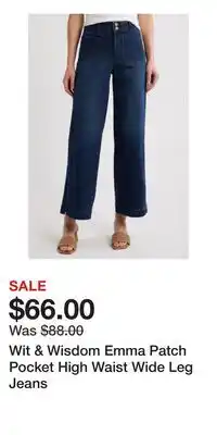 Nordstrom Wit & Wisdom Emma Patch Pocket High Waist Wide Leg Jeans offer