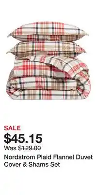 Nordstrom Nordstrom Plaid Flannel Duvet Cover & Shams Set offer