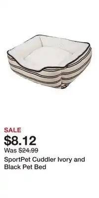 Kohl's SportPet Cuddler Ivory and Black Pet Bed offer