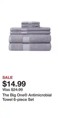 Kohl's The Big One Antimicrobial Towel 6-piece Set offer