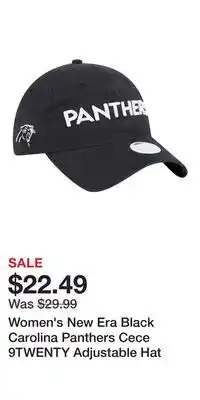 Kohl's Women's New Era Black Carolina Panthers Cece 9TWENTY Adjustable Hat offer