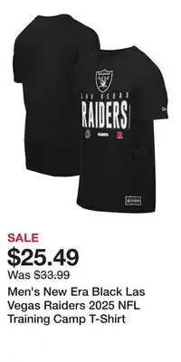 Kohl's Men's New Era Black Las Vegas Raiders 2025 NFL Training Camp T-Shirt offer