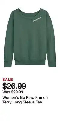 Kohl's Women's Be Kind French Terry Long Sleeve Tee offer