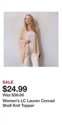 Kohl's Women's LC Lauren Conrad Shell Knit Topper offer