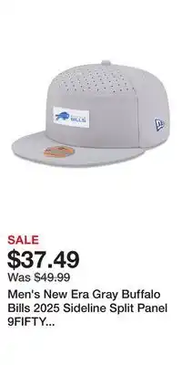 Kohl's Men's New Era Gray Buffalo Bills 2025 Sideline Split Panel 9FIFTY Snapback Hat offer