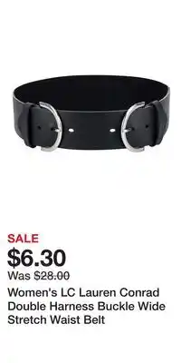 Kohl's Women's LC Lauren Conrad Double Harness Buckle Wide Stretch Waist Belt offer
